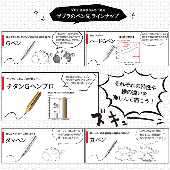 Zebra Manga Nibs Titanium G Pen Pro 10 Japan - Pg-7B-Ck Premium Quality Manga Pen-Kiichin - The #1 Place for Japanese Goods in Your Hand!
