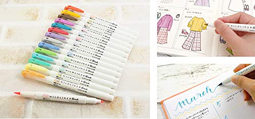 Zebra Mildliner Blush 15-Color Set + Loco Cat Japan Paper Set-Kiichin - The #1 Place for Japanese Goods in Your Hand!