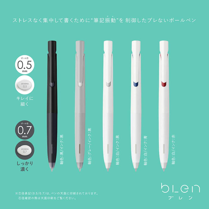 Zebra Japan White Axis Ballpoint Pen 0.5mm 10 Pack - Black Ink-Kiichin - The #1 Place for Japanese Goods in Your Hand!