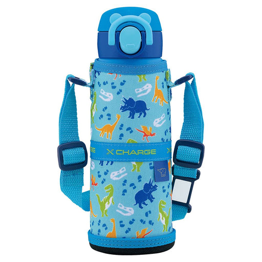 Zojirushi Mahobin 480ML Kids Mug w/ String Dinosaur Blue Stainless Steel Easy Clean-Kiichin - The #1 Place for Japanese Goods in Your Hand!