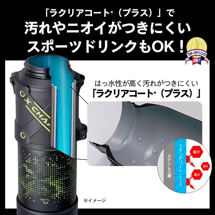 Zojirushi Mahobin 1L Sports Bottle Seamless Stainless Steel Red/Black 2 Items To Wash-Kiichin - The #1 Place for Japanese Goods in Your Hand!