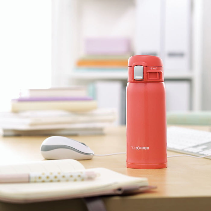 Zojirushi Mahobin SM-SC48-PV 480ml Coral Pink Lightweight Steel Water Bottle-Kiichin - The #1 Place for Japanese Goods in Your Hand!