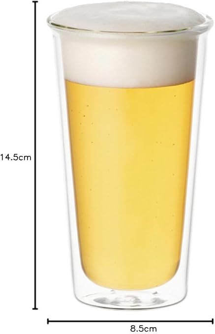 KINTO Cast Double Wall Beer Glass 340ml Heat Resistant Microwave Safe