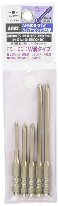 Anex Stepped Bits Set of 5 with Storage W-Groove Type Plated Finish Ahmd5-01W-Kiichin - The #1 Place for Japanese Goods in Your Hand!