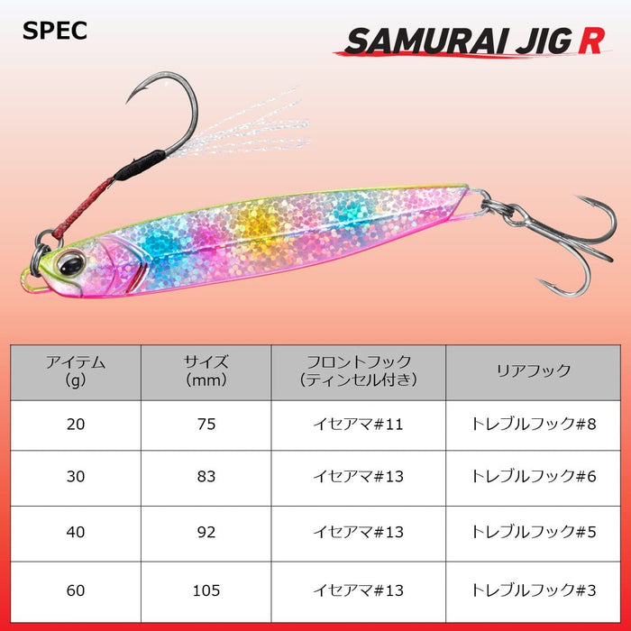 Daiwa Shore Jigging Samurai Jig R 40G Sardine Bullpin Sagoshi-Kiichin - The #1 Place for Japanese Goods in Your Hand!
