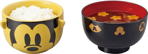 Sun Art Disney Mickey Mouse Large Soup and Rice Bowl Set San2554-1-Kiichin - The #1 Place for Japanese Goods in Your Hand!