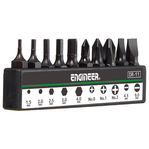 Engineer 10-Bit Black Offset Ratchet Set DR-06 with 40mm Tip Thickness-Kiichin - The #1 Place for Japanese Goods in Your Hand!