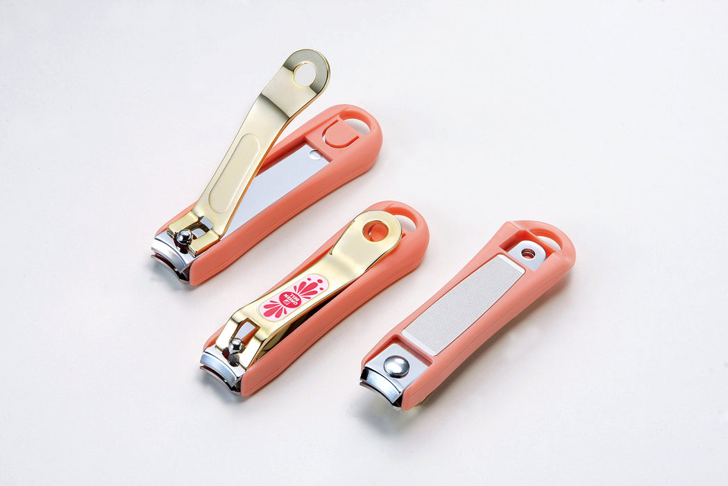 Green Bell Craftsmanship Gold Nail Clippers Medium Pink Nc-135