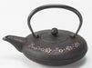Iwachu Nambu Ironware Teapot 0.6L Japanese Sakura Silver/Black Enameled-Kiichin - The #1 Place for Japanese Goods in Your Hand!
