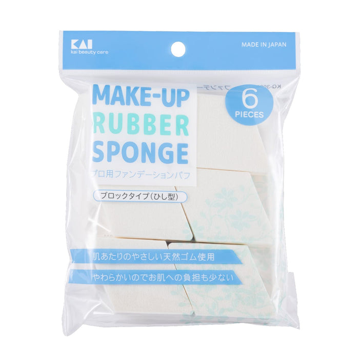 Kai Corporation Foundation Puffs 6-Pack Diamond Makeup Sponges