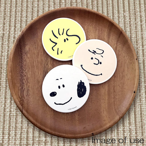 Kanesho Pottery Peanuts Snoopy Ceramic Absorbent Coaster 9cm White-Kiichin - The #1 Place for Japanese Goods in Your Hand!