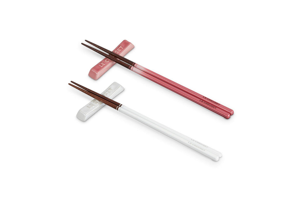 Le Creuset Chopsticks Set of 2 Rose Quartz White Perfect for Weddings Gifts