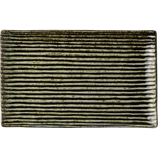 Minoru Touki Lightweight Shinogi Pottery Plate Oribe Green 009-727712-Kiichin - The #1 Place for Japanese Goods in Your Hand!