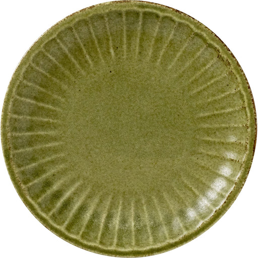 Minoru Pottery Mino Ware Tetote 215 Plates Matsuba Green Dinnerware-Kiichin - The #1 Place for Japanese Goods in Your Hand!