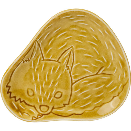 Minoru Pottery Mino Ware Metsa Fox 115 Plate Saffron Yellow Dish-Kiichin - The #1 Place for Japanese Goods in Your Hand!