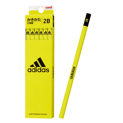 Mitsubishi Pencil Uni Adidas 2B Drawing Pencils - Blue Black Hexagonal Shaft 1 Dozen-Kiichin - The #1 Place for Japanese Goods in Your Hand!