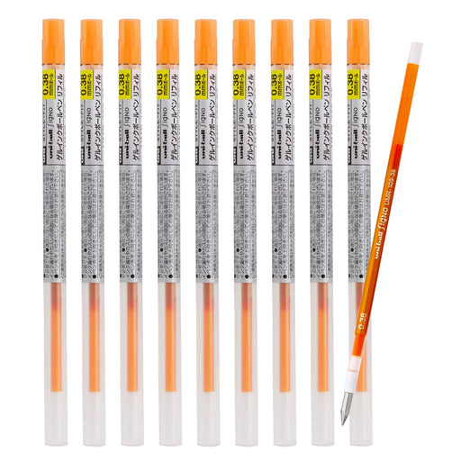 Mitsubishi Pencil Style Fit 0.38 Orange Ballpoint Pen Refill 10 Pieces-Kiichin - The #1 Place for Japanese Goods in Your Hand!