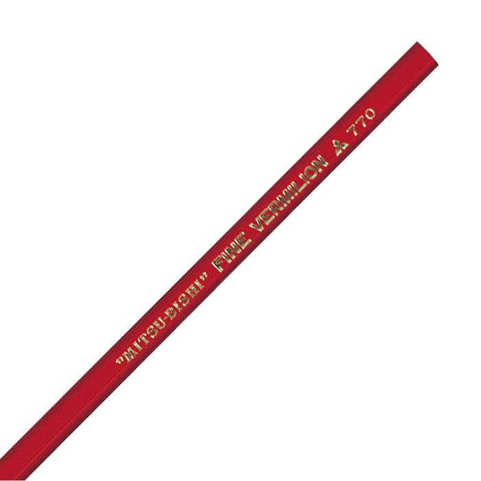 Mitsubishi Pencil No.770 Hexagonal Shaft Colored Pencils Vermilion 1 Dozen Pack-Kiichin - The #1 Place for Japanese Goods in Your Hand!