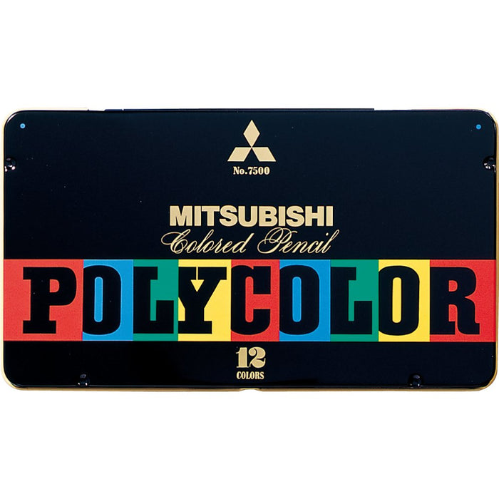 Mitsubishi Pencil Polycolor No.7500 12 Vivid Colors Ideal for Drawing-Kiichin - The #1 Place for Japanese Goods in Your Hand!