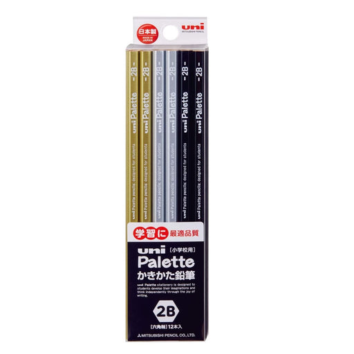 Mitsubishi Pencil Uni Palette 2B Black Drawing Pencils Pack of 12-Kiichin - The #1 Place for Japanese Goods in Your Hand!