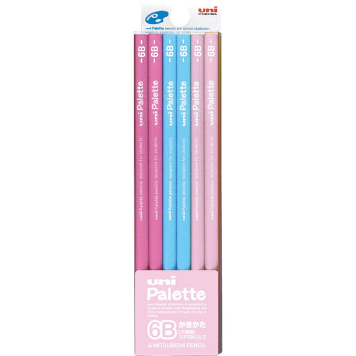 Mitsubishi Pencil Uni Palette 6B Drawing Pencil Pastel Pink 1 Dozen Pack-Kiichin - The #1 Place for Japanese Goods in Your Hand!