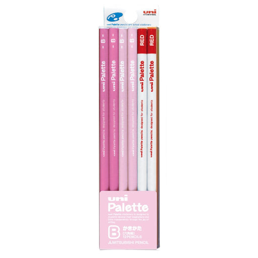 Mitsubishi Pencil Uni Palette B Drawing Pencil Red Pastel Pink Pack of 12-Kiichin - The #1 Place for Japanese Goods in Your Hand!