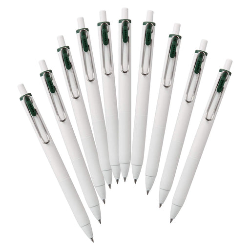 Mitsubishi Pencil Uniball One Gel Ballpoint 0.38 Green Black 10 Pieces Pack-Kiichin - The #1 Place for Japanese Goods in Your Hand!