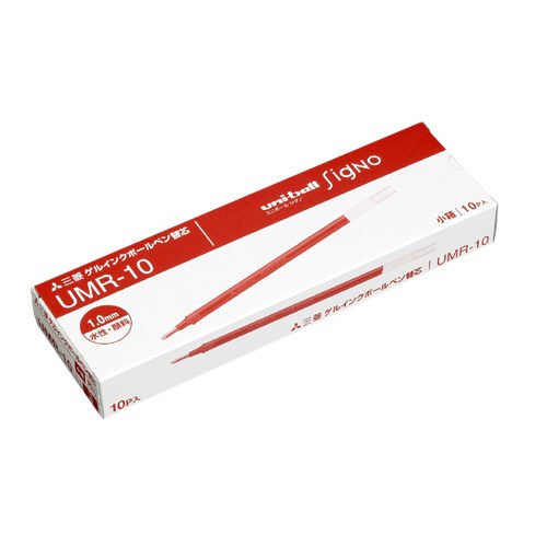 Mitsubishi Pencil Signo Gel Ink Pen Refill UMR-10 1.0mm Red 10 Pieces Pack-Kiichin - The #1 Place for Japanese Goods in Your Hand!