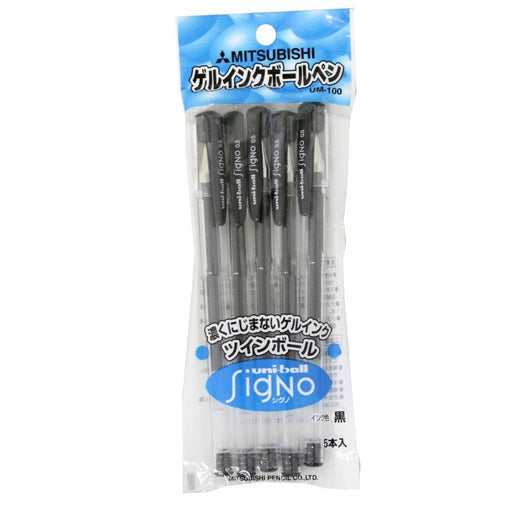 Mitsubishi Pencil Signo Gel Ink Ballpoint Pen 0.5 Black 5 Pack-Kiichin - The #1 Place for Japanese Goods in Your Hand!