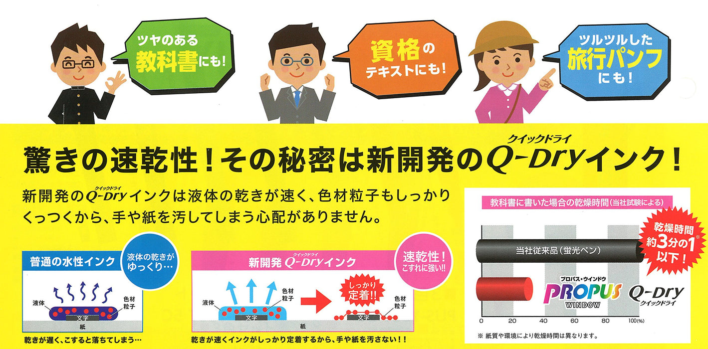 Mitsubishi Pencil Propus Quick Dry Sky Blue Highlighter - Pack of 10-Kiichin - The #1 Place for Japanese Goods in Your Hand!
