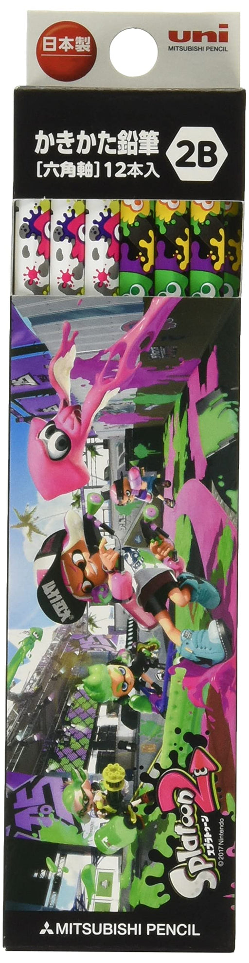 Mitsubishi Pencil Splatoon 2B Set of 12 in Paper Box K56242B Model-Kiichin - The #1 Place for Japanese Goods in Your Hand!