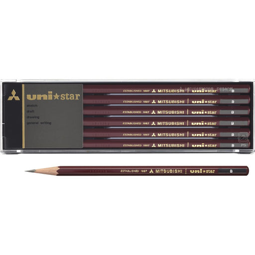 Mitsubishi Pencil Unistar B Pack of 12 High-Quality Writing Pencils-Kiichin - The #1 Place for Japanese Goods in Your Hand!