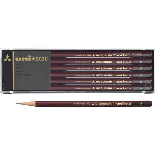 Mitsubishi Pencil Unistar H Quality Pencils Pack of 1 Dozen-Kiichin - The #1 Place for Japanese Goods in Your Hand!