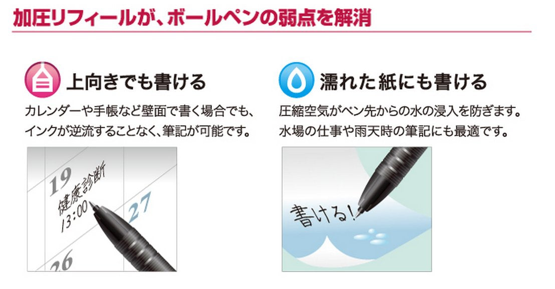 Mitsubishi Pencil Power Tank 0.5 Red Ballpoint Pen 10-Piece Set-Kiichin - The #1 Place for Japanese Goods in Your Hand!