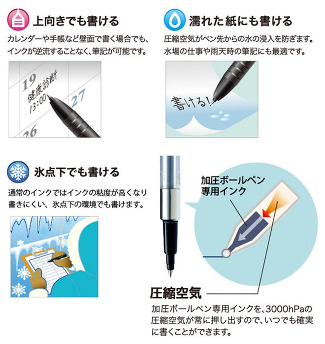 Mitsubishi Pencil Power Tank 0.5 Red Ballpoint Pen Refill 10 Pieces Pack-Kiichin - The #1 Place for Japanese Goods in Your Hand!