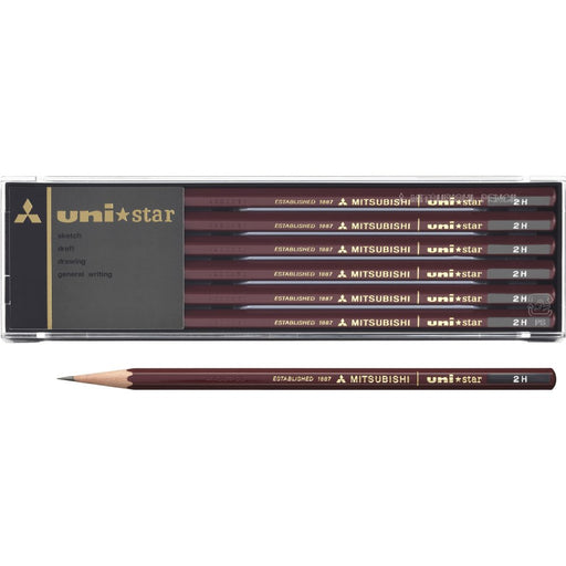 Mitsubishi Pencil Unistar 2H - Durable 1 Dozen Pack by Mitsubishi Pencil-Kiichin - The #1 Place for Japanese Goods in Your Hand!