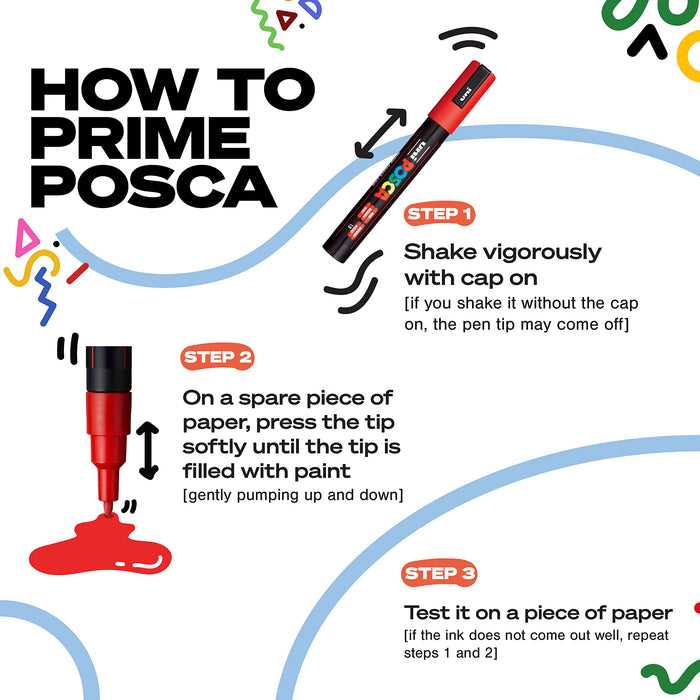 Mitsubishi Pencil Posca Extra Fine Water-Based 8-Color Pen Set Pc1M8C-Kiichin - The #1 Place for Japanese Goods in Your Hand!