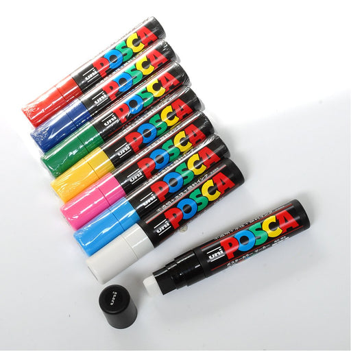 Mitsubishi Pencil White Water-Based Posca Pen with Extra Thick Square Lead Pc17K.1-Kiichin - The #1 Place for Japanese Goods in Your Hand!