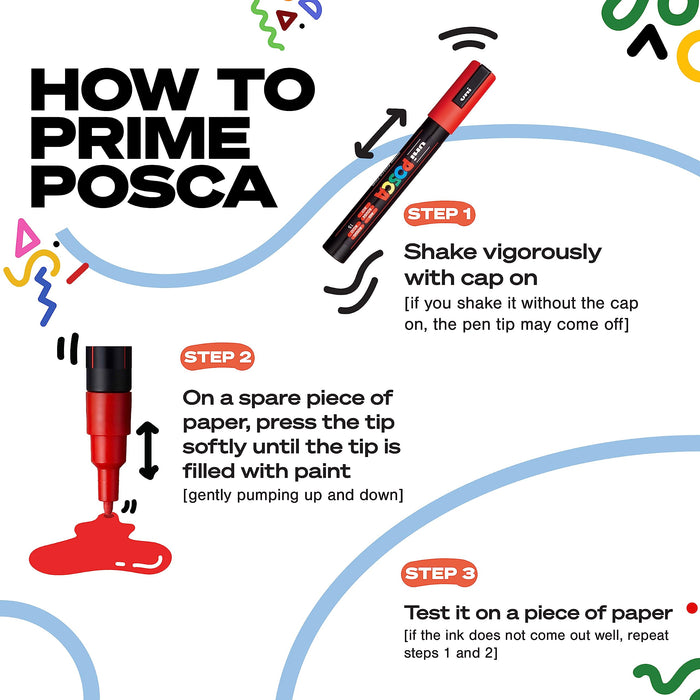 Mitsubishi Pencil Posca Medium Point 7 Colored Water-Based Pens Pc5M7C-Kiichin - The #1 Place for Japanese Goods in Your Hand!