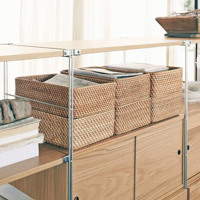 Muji Stackable Rattan Basket Small 36x26x12cm Natural Storage Solution