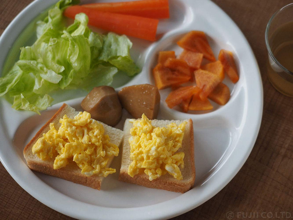 Noda Horo Enamel Round Plate 24cm White Heat Resistant Divided Lunch Plate