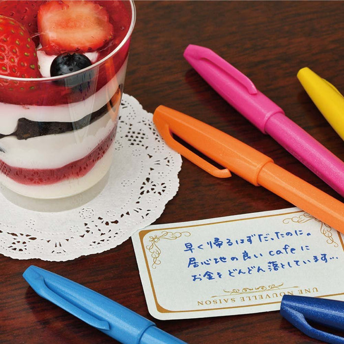 Pentel 12-Color Set Felt-Tip Pen Brush Touch SES15C-12-Kiichin - The #1 Place for Japanese Goods in Your Hand!