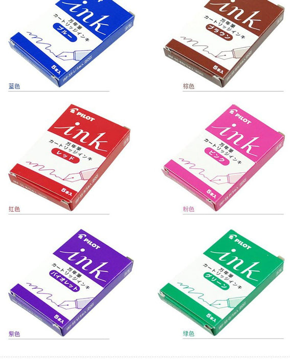 Pilot Fountain Pen 5-Piece Pink Cartridge Ink Refills Irf-5S-P-Kiichin - The #1 Place for Japanese Goods in Your Hand!