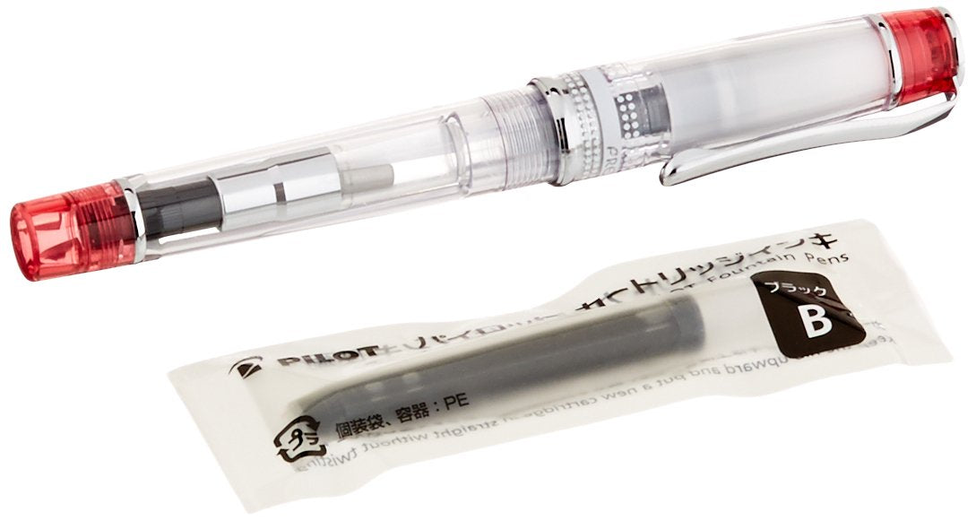 Pilot Prera Colorful Red Transparent Fountain Pen for Calligraphy FPRN350R-TRCM-Kiichin - The #1 Place for Japanese Goods in Your Hand!