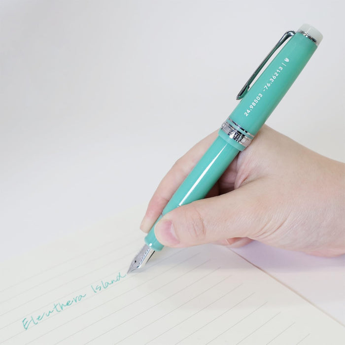 Sailor Fountain Pen Eleuthera Ocean Medium 21K Gold Nib Large Size
