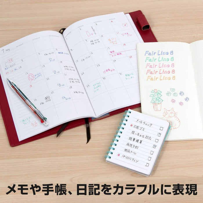 Sailor Fountain Pen Fairline 6 0.7 Tip 6-Color Ballpoint Clear Model 17-3451-002-Kiichin - The #1 Place for Japanese Goods in Your Hand!