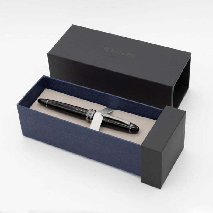 Sailor Fountain Pen Nagatogi Large 21K Gold Black Trim Medium Fine 10-7119-320