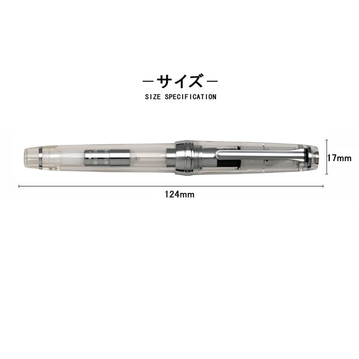 Sailor Fountain Pen Professional Gear Slim Silver Demonstrator Medium Fine