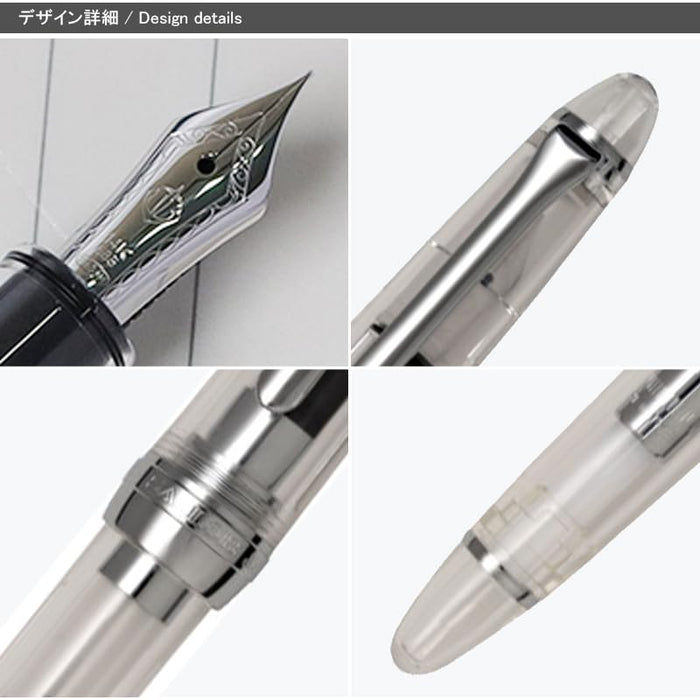 Sailor Fountain Pen Profit Lite Demonstrator Medium Nib Silver Trim Model