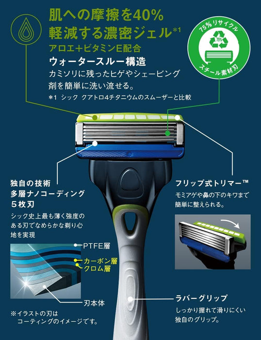 Schick Hydro 5 Razor with Holder and 4 Replacement Blades for Sensitive Skin-Kiichin - The #1 Place for Japanese Goods in Your Hand!